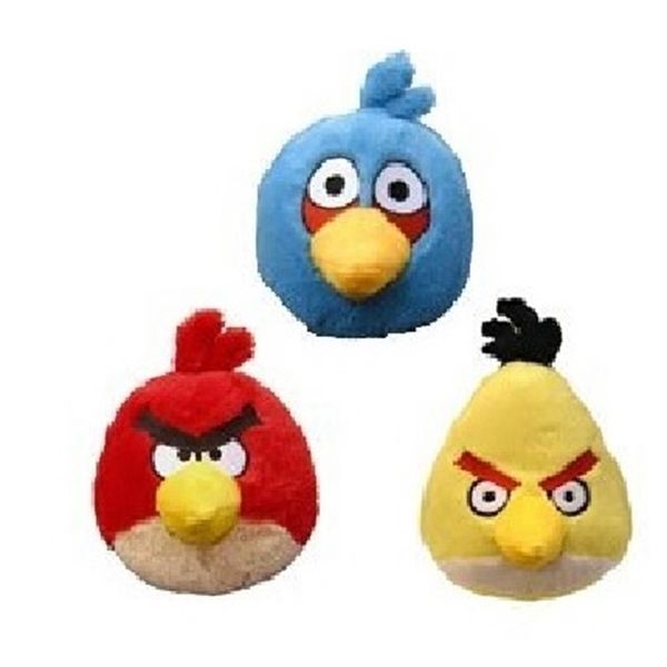 Juego The Birds Birds Plush 13cm Red Blue Yellow Birds Conjunto de 3 animales Muñeca Juguetes para niños Cumpleaños Regalos de Navidad LJ201126