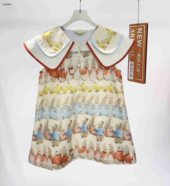 Vestidos de chicas populares Patrón de animales Falda de estampado completo Princesa Tamaño 100-150 cm Ropa de diseño para niños Baby Frock 24mar