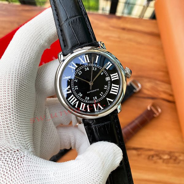 Relojes populares para hombres de alta gama relojes de lujo de alta calidad relojes mecánicos con correas de cuero súper brillantes relojes de marca de diseño de alta gama