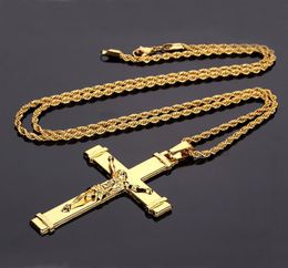 Ornement populaire Hip Hop Ornement Jesus Cross Pendant Collier Hip Hop Rocker Party Party nécessaire 3 styles1241525