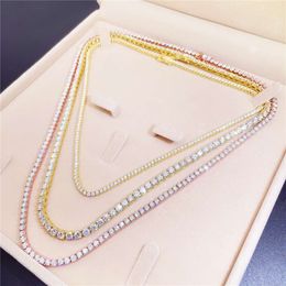 Populaire Iced Out Sier Jewelry 5 mm VVS diamanten kettingen Moissanite tennisketting