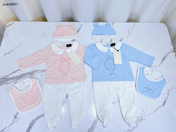 Combinaisons pour enfants populaires Body pour bébé de créateur Taille 0-18 trois pièces de haute qualité pour bébé né avec chapeau et écharpe de dessin animé Dec20