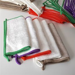 Tif de lavage coréen populaire serviette à tamis blanc en gros de la table en fibre de bambou serviettes de nettoyage des serviettes de cuisine paresseuse gadget utile