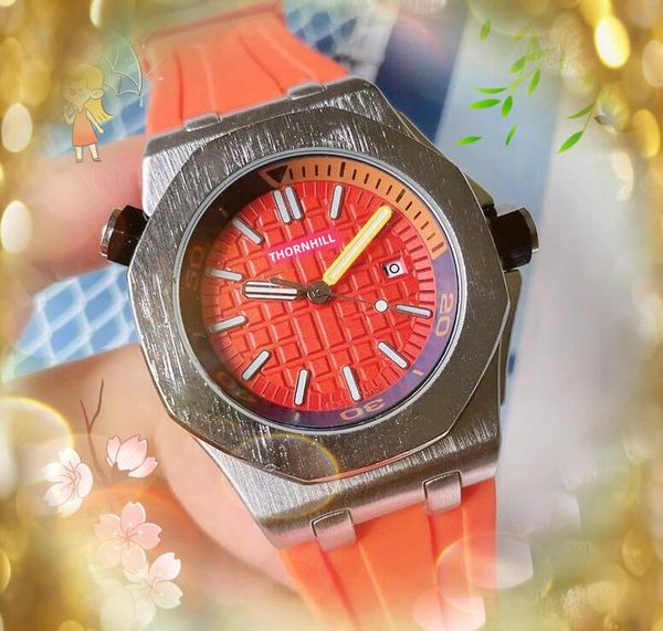 Popular línea esqueleto dial diseñador reloj cronómetro 42 mm banda de goma de acero inoxidable hombres reloj Japón cuarzo batería Running Seconds reloj de pulsera Montre De Luxe Gifts