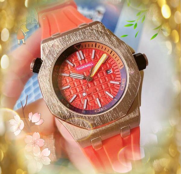 Popular línea esqueleto dial diseñador reloj cronómetro 42 mm banda de goma de acero inoxidable hombres reloj Japón cuarzo batería Running Seconds reloj de pulsera reloj de lujo