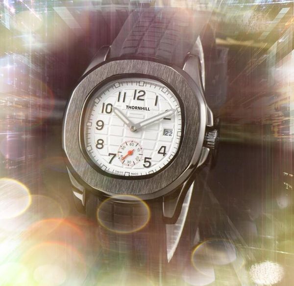Homme populaire carré terre forme de forme chêne montres décontractées one œil sous broche de travail concepteur caoutchouc ceinture automatique date de jour super mode quartz watch horloge horloge cadeaux