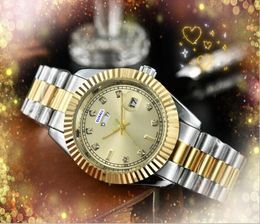 Hommes populaires 3 Montres de pointeur Day HEUNE SEMAINE DES FEMPS MEN'S Clock's Horloge en acier inoxydable STRAPE Mouvement de quartz importé 24 heures Calendrier Chaîne Bracelet Watch Gifts
