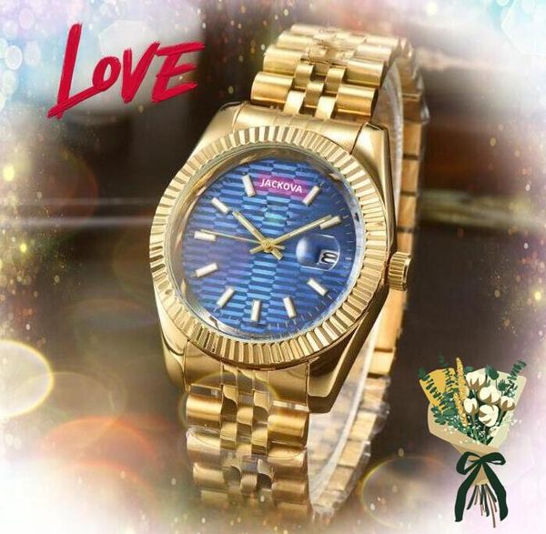 Populaire hommes mouvement automatique 36 / 41MM montres entièrement en acier inoxydable super lumineux quartz femmes dame fille horloge bracelet couples bonne qualité montres cadeaux