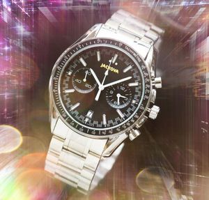 Populaire heren luxe volledig roestvrijstalen horloges buiten chronograaf quartz batterij professionele maan ruimte lichtgevende klassieke horloges reloj de lujo geschenken