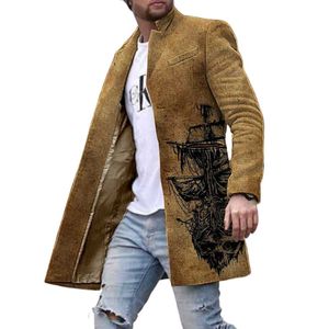 Manteau à carreaux en Tweed pour hommes, veste d'affaires décontractée à manches longues, simple boutonnage, manteau d'hiver pour hommes, 713WH