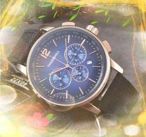 Montre pour homme populaire tous les travaux de cadran Simple luxe populaire homme tissu bracelet en cuir étanche sport Quartz chronographe militaire montre-bracelet horloge Relogio Masculino