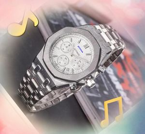 Mentises populaires Full Functional Diamonds Anneau Mouvement Quartz Mouvement Horloge de temps Male Watch en acier en acier inoxydable Généreuses Bracelet de bracelet Famme Chainwatch