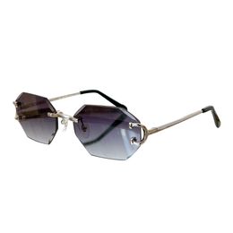 populaire heren dames designer zonnebrillen voor mannen en vrouwen frameloos 0092 stijl snijden eenvoudig buiten randloos uv400 zonnebril retro brillen vierkant voortreffelijk glas