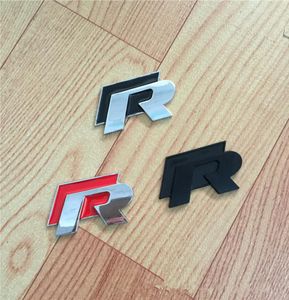 Populaire Metalen 3D R Badge Emblem Racewagen Sticker voor 5 6 7 Touareg Tiguan Passat B6 B7 Jetta Sharan3213292