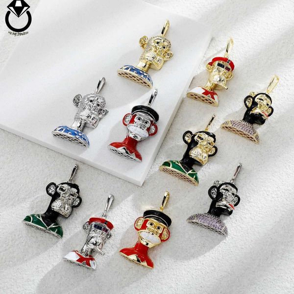 Popular Metaverse Series NFT Ape Man Monkey Hip Hop colgante collar para hombre accesorios avanzados oro joyería de Australia