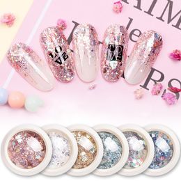 Populaire nagelvlokken pailletten nagels sticker glitter poeder kunst stralende diy manicure decoratie