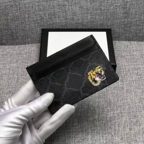 Nouveau design populaire portefeuille en cuir masculin des sacs de cartes de cartes imprimées abeilles Tiger Snake Mens Petit portefeuille de cartes de crédit 270i
