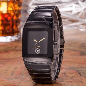 Nouvelle marque de mode populaire Luxury Céramique Quartz Watch Men039s Square Down Robe Watch Couple Watch Quality8326219