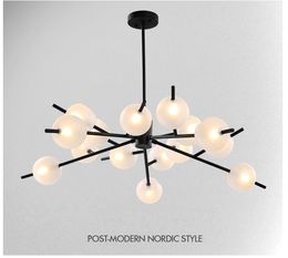 Populaire nouveau lustre LED lumières noir/or Mamame Art maison de luxe lampe pour salon chambre étude salle à manger