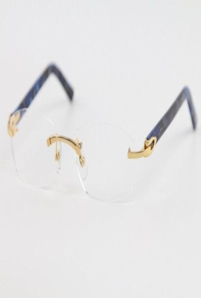 Populaire nouveau sans monture planche bleue lunettes cadre C décoration 18K or cadre lunettes lunettes pour hommes accessoires de mode 2334523
