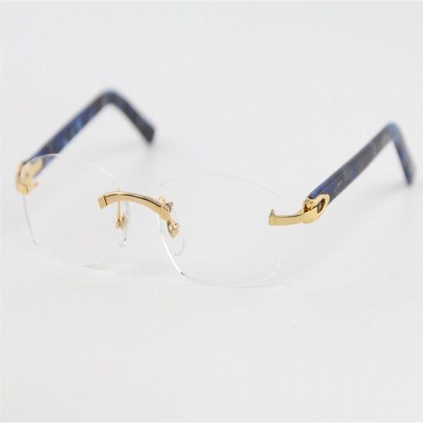 Populaire nouveau sans monture planche bleue lunettes cadre C décoration 18K or cadre lunettes lunettes pour hommes accessoires de mode 2394