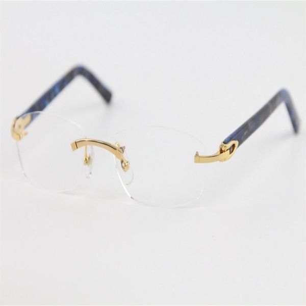 Populaire nouveau sans monture planche bleue lunettes cadre C décoration 18K or cadre lunettes lunettes pour hommes accessoires de mode 282a