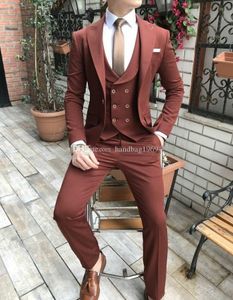 Populaire One Button Groom Tuxedos Peak Revroom Groomsmen Mens Past Bruiloft / Prom / Diner Blazer (Jack + Pants + Vest + Tie) K276