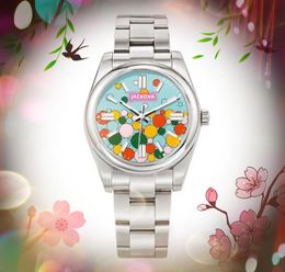 Populaire premium bloemen kleurrijke skelet wijzerplaat horloges 41 mm 36 mm 31 mm Tourbillon Handwindende mechanische automatische klok 904L roestvrij staal vrouwen mannen kijken cadeau