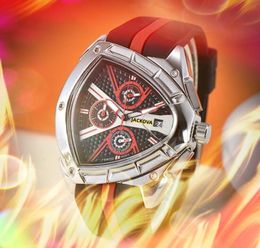 Popular reloj premium para hombre completamente funcional Negro Rojo Caucho Negocios Cuarzo-batería Reloj de tiempo Carreras de autos deportivos Pulsera de hip hop Reloj de pulsera de negocios montre de luxe