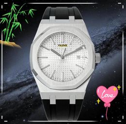 Populaire President Montre chronographe à grand cadran pour homme avec chaîne et date étanche - Mouvement à quartz - Chronomètre - Bracelet en caoutchouc minéral - Surface super miroir