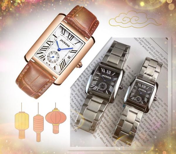 Populaire quartz horloge montre femmes hommes réservoir série affaires loisirs carré cadran romain solide fin en acier inoxydable Couple élégant montre-bracelet montre de luxe cadeaux