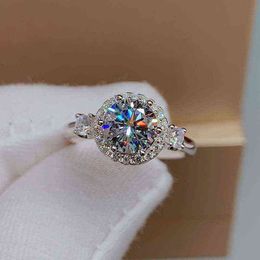 Populaire ronde glanzende strass zirkoon zilveren kleur ring met kristalheldere CZ bruiloft engagement bruids stijlvolle sieraden G1125