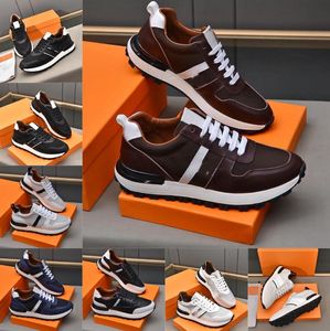 Vente populaire Casuals Chaussures Hommes Trail Calfskin Soft Running Sneaker Italie Raffiné Bande Élastique Bas Tops Designer Extérieur Léger Entraîneurs Occasionnels Box EU 38-46