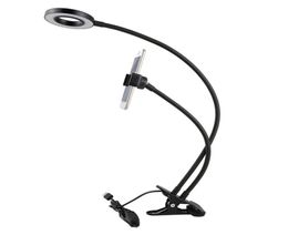 Populair selfie ringlicht met mobiele telefoonhouder voor live stream en make -up led camera -licht met lange armen voor iPhone Android P7784355