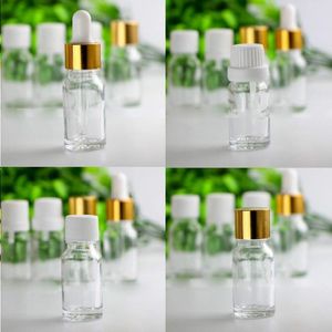 Vente populaire Flacons compte-gouttes en verre transparent de 10 ml avec bouchon de pipette Bouchon inviolable Bouchon à vis Vider 10 ml Bouteilles d'huile Essssentail Flacons liquides Chtu