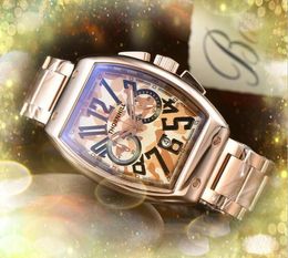 Vente populaire hommes couleur grand cadran montre chronomètre arabe chronométrage numérique deuxième pleine ceinture en acier inoxydable mouvement à Quartz montre-bracelet généreuse reloj de lujo