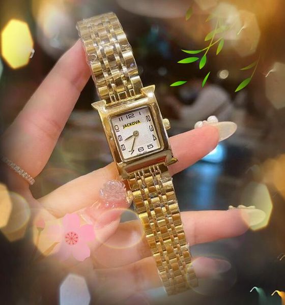 Populaire petit cadran numérique carré visage mouvement à quartz montre femmes classique populaire en acier inoxydable ceinture bracelet horloge affaires réservoir série conception montre-bracelet