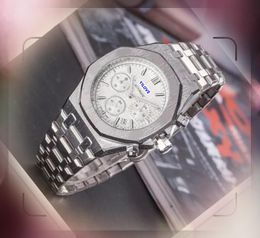 Popular Super Fashion Men Quartz Watch Stopwatch Day Date Heure Week Clock Top Brand Six Stiches Conception de grande taille imperméable