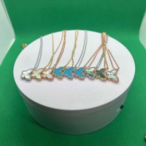 Populaire verrassing van ketting geschenken sieraden voor hoge vlinder ketting dames klaver 18k rose goud wit blauw 4i6r