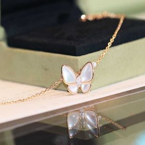 Populaire verrassing van ketting geschenken sieraden voor zilveren hoge vlinder ketting vrouwen 18k rosé goud vols