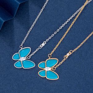 Populaire verrassing van ketting geschenken sieraden voor nieuwe blauwe vlinder ketting natuurlijk licht luxe z7n4