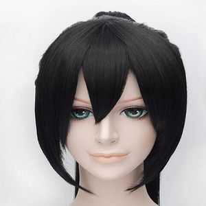 Populaire tcosplay Halloween -kostuum White Hakuouki Sekkaroku Yukimura Black Hair Wig