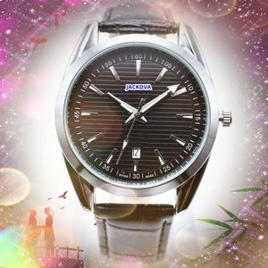 Relojes de diseño populares de tres pines, banda de cuero, cuarzo, día, fecha, reloj de lujo para hombre, moda analógica, reloj de vestir para hombre, venta al por mayor, regalos para hombre, reloj de pulsera