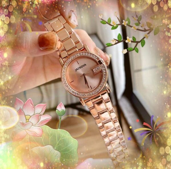 Populaire US Diamonds Ring Bee Petites femmes Montre Hip Hop Iced Out Designer Montres Quartz Mouvement Lovers Analog Casual Rose Or Argent Montre-bracelet