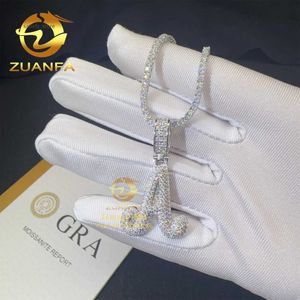Populaire groothandel laagste prijs hiphop hanger sieraden 925 sterling zilveren vvs1 moissaniet diamant een letter hanger ketting