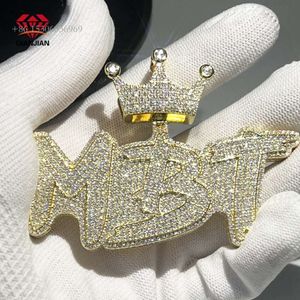 Prix de gros populaire personnalisé Hip Hop bijoux lettrage Moissanite charmes pendentifs