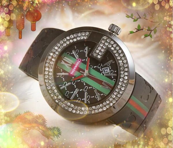 Populaire femme homme diamants anneau Montres Casual Grand Designer En Caoutchouc Tissu Ceinture Montre-Bracelet De Mode De Luxe Dame horloge Quartz Montre Relojes De Marca Mujer Cadeaux