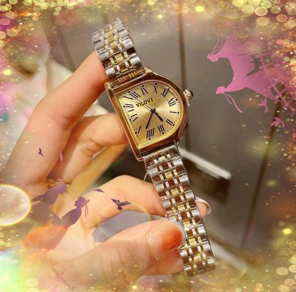 Popular Reloj con esfera esquelética de tres pines para mujer Reloj con batería Movimiento de cuarzo Acero inoxidable Serie de tanque ultradelgado Relojes de pulsera informales de negocios montre de luxe