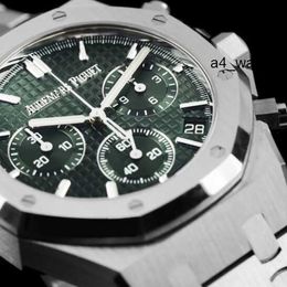Collection de montres-bracelets populaires Montre-bracelet AP Watch 26240st 50e anniversaire Plaque verte Trois yeux Chronographe Automatique Mécanique Montre pour homme avec cadrans de 41 mm