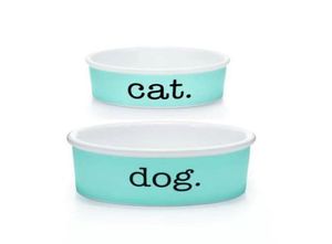 Porcelaine Cat Dog Bols Luxury Designer Bone Chine Céramic PetS Supplies Dog Bowl TFBLUEDOGCATS2565056